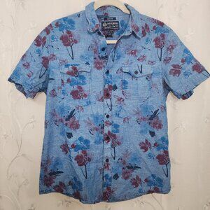 American Rag Faux Denim Floral Button Up Shirt.